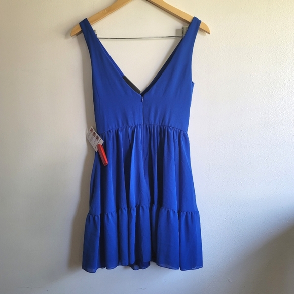 Ieena for Mac Duggal, Tiered Ruffle Fit &‎ Flare Mini Dress, Royal Blue, Size 0 - Picture 5 of 10